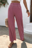 COLOR5 Textured Wide Leg Palazzo Pants