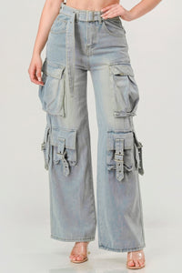 ITSSY Belted Denim Cargo Jean