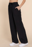 ACTIVE BASIC Elastic Waist Tencel Long Pants