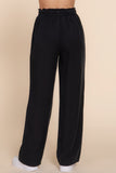 ACTIVE BASIC Elastic Waist Tencel Long Pants