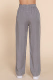 ACTIVE BASIC Elastic Waist Tencel Long Pants