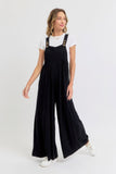 SWEET LOVELY Adjustable Strap Overall Wide Leg Jumpsuit