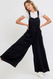 SWEET LOVELY Adjustable Strap Overall Wide Leg Jumpsuit