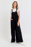 SWEET LOVELY Adjustable Strap Overall Wide Leg Jumpsuit