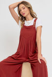 SWEET LOVELY Adjustable Strap Overall Wide Leg Jumpsuit