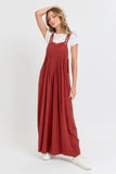 SWEET LOVELY Adjustable Strap Overall Wide Leg Jumpsuit