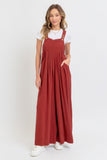 SWEET LOVELY Adjustable Strap Overall Wide Leg Jumpsuit