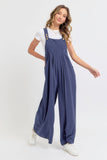 SWEET LOVELY Adjustable Strap Overall Wide Leg Jumpsuit