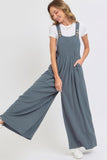 SWEET LOVELY Adjustable Strap Overall Wide Leg Jumpsuit