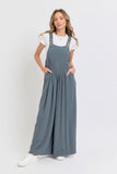 SWEET LOVELY Adjustable Strap Overall Wide Leg Jumpsuit