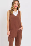 SWEET LOVELY Mineral Washed Summer Jumpsuit