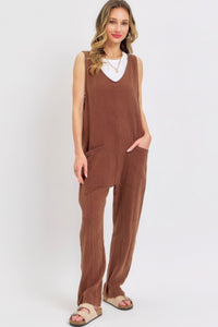 SWEET LOVELY Mineral Washed Summer Jumpsuit