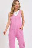 SWEET LOVELY Mineral Washed Summer Jumpsuit