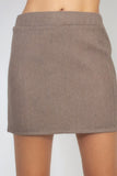 IRIS DESIGN Mid-rise Herringbone Mini Skirt