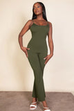 CAPELLA APPAREL Ribbed sleeveless wide leg jumpsuit