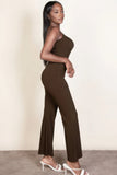 CAPELLA APPAREL Ribbed sleeveless wide leg jumpsuit