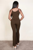 CAPELLA APPAREL Ribbed sleeveless wide leg jumpsuit