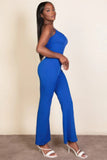 CAPELLA APPAREL Ribbed sleeveless wide leg jumpsuit