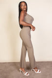 CAPELLA APPAREL Ribbed sleeveless wide leg jumpsuit