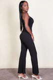 CAPELLA APPAREL Ribbed sleeveless wide leg jumpsuit