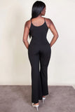 CAPELLA APPAREL Ribbed sleeveless wide leg jumpsuit