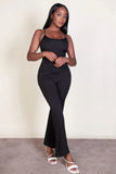 CAPELLA APPAREL Ribbed sleeveless wide leg jumpsuit