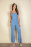 CAPELLA APPAREL Notched neck cami jumpsuit