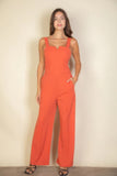 CAPELLA APPAREL Notched neck cami jumpsuit