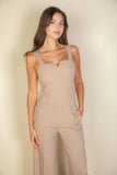 CAPELLA APPAREL Notched neck cami jumpsuit