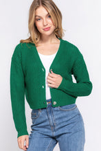 Load image into Gallery viewer, ACTIVE BASIC Long slv v-neck sweater cardigan