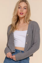 Load image into Gallery viewer, ACTIVE BASIC Long slv v-neck sweater cardigan