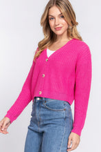 Load image into Gallery viewer, ACTIVE BASIC Long slv v-neck sweater cardigan