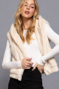 ACTIVE BASIC Hoodie Faux Fur Vest