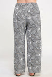 HAUTE FOX Plisse Palm Print Pants