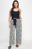 HAUTE FOX Plisse Palm Print Pants