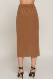 ACTIVE BASIC Front Open Slit Corduroy Midi Skirt