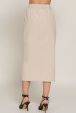 ACTIVE BASIC Front Open Slit Corduroy Midi Skirt