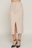 ACTIVE BASIC Front Open Slit Corduroy Midi Skirt