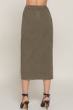 ACTIVE BASIC Front Open Slit Corduroy Midi Skirt