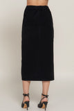 ACTIVE BASIC Front Open Slit Corduroy Midi Skirt