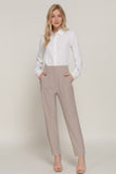 ACTIVE BASIC High Waist Pintuck Detail Long Pants