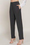 ACTIVE BASIC High Waist Pintuck Detail Long Pants