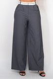 IRIS DESIGN Pleated Double Waistband Pants