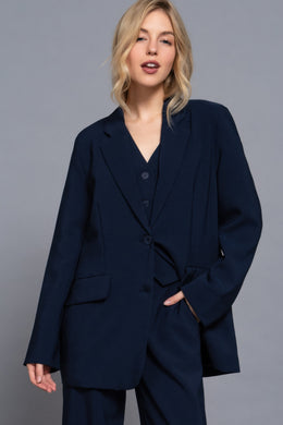 ACTIVE BASIC Long slv front button closure blazer