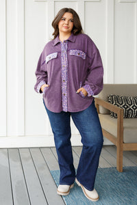 WHITE BIRCH Chaos of Sequins Shacket in Purple