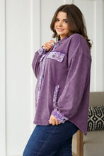 Load image into Gallery viewer, WHITE BIRCH Chaos of Sequins Shacket in Purple