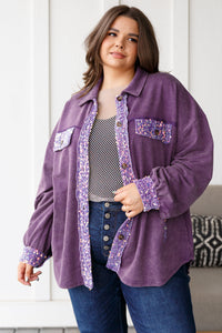 WHITE BIRCH Chaos of Sequins Shacket in Purple