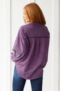 WHITE BIRCH Chaos of Sequins Shacket in Purple