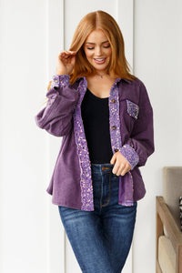 WHITE BIRCH Chaos of Sequins Shacket in Purple