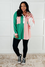 Load image into Gallery viewer, ONE ELEVEN NORTH Chip Off the Old Colorblock V-Neck Henley in Green